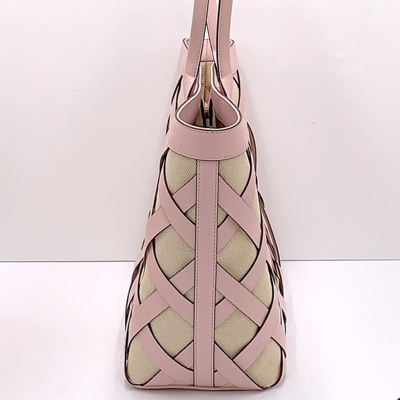 MICHAEL KORS SIENNA Large Tote Shoulder BAG In POWDER BLUSH Leather Canvas - Picture 7 of 16